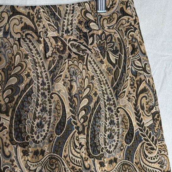 Express Design Studio Gold Paisley Skirt Brocade Straight Size 10 - Picture 3 of 8